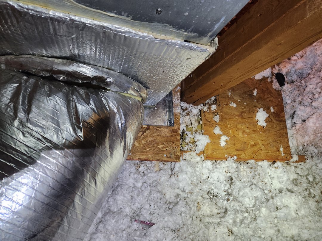 Marietta, GA - Installed new drain pan and 1/2" plywood underneath airhandler in attic 