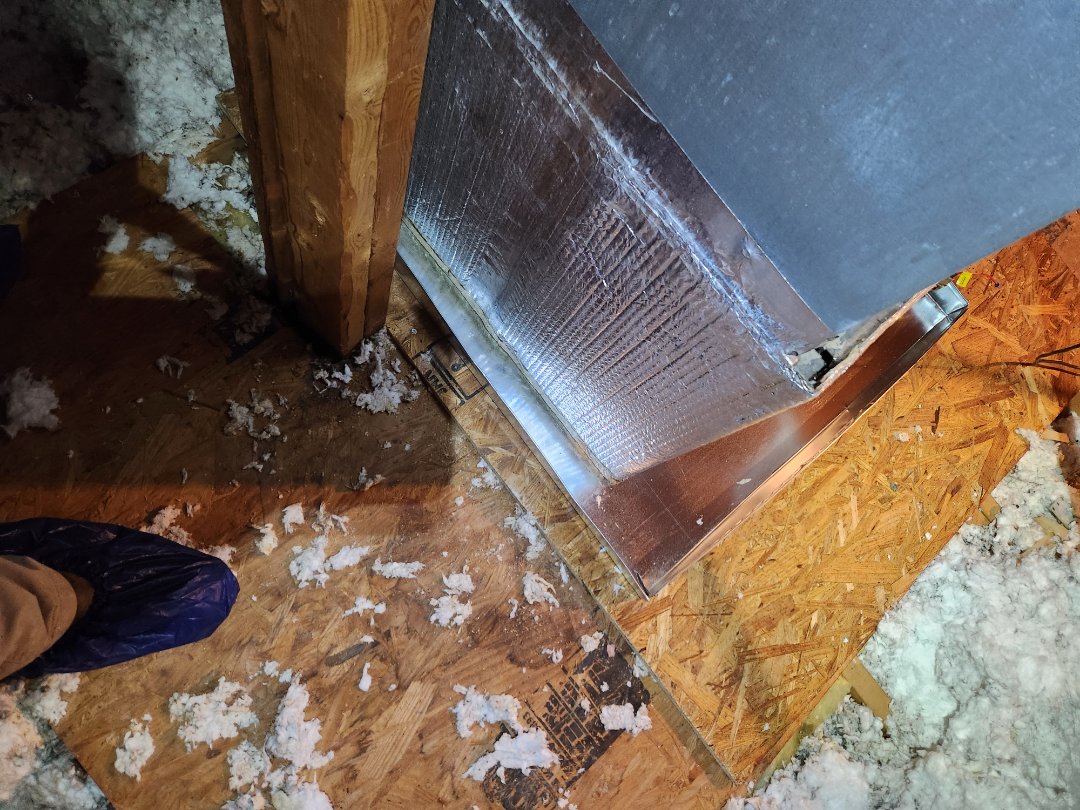 Marietta, GA - Installed new drain pan and 1/2" plywood underneath airhandler in attic 