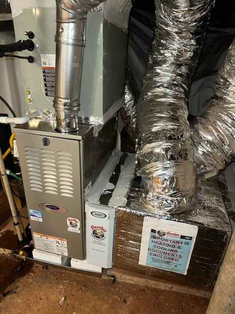 Atlanta, GA - Installed new Carrier 2stage variable speed gas furnace Ecobee Wifi Thermostat and Aprilaire media filter 