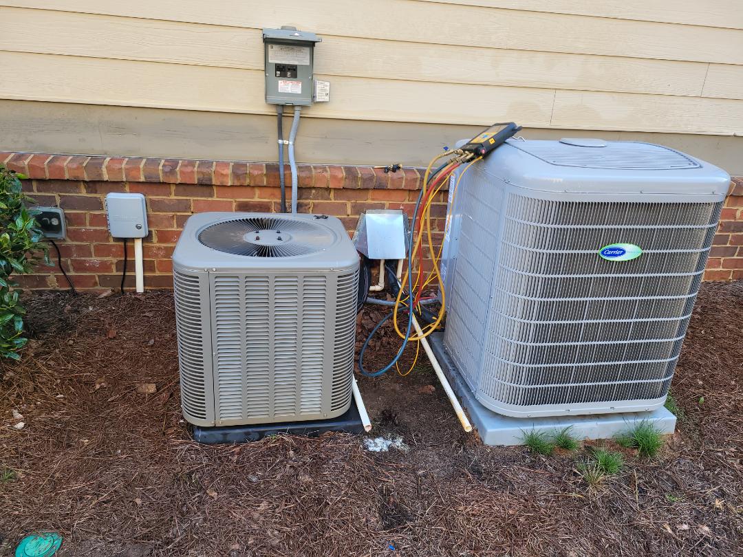 Acworth, GA - Performed AC Maintenance on a High Efficiency Carrier Infinity Condensing Unit  and a Lennox Condensing Unit.  Acworth