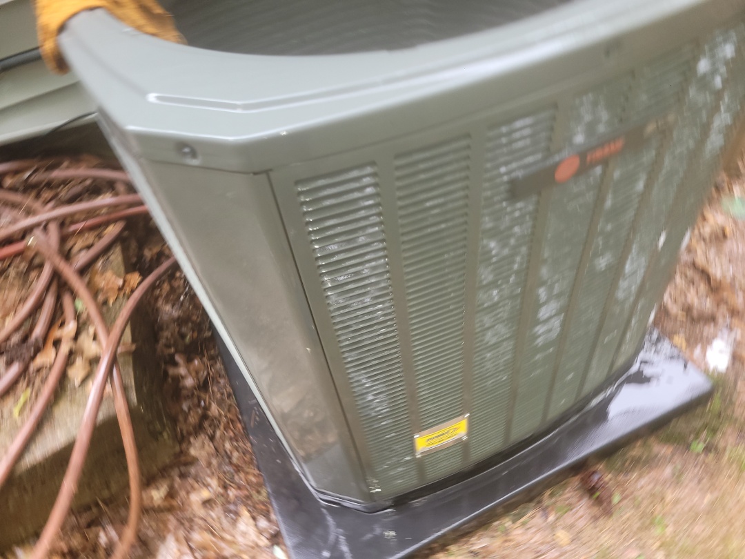 Marietta, GA - Performed AC Maintenance on a Trane Condensing Unit and removed all debris from bottom of condensing unit and washed condenser coil. Kennesaw 