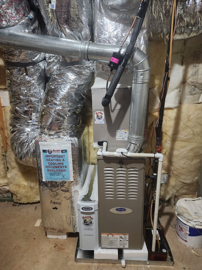 Smyrna, GA - installed new Carrier Infinity 5 stage condenser with Carrier Infinity 2stage variable speed gas furnace Infinity Mytouch WIFI Thermostat and Aprilaire media filter 