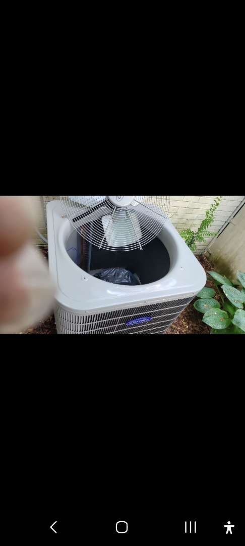 Marietta, GA - Performed AC Maintenance on a Carrier Condensing Unit and removed all debris from bottom of condensing unit.  Marietta 