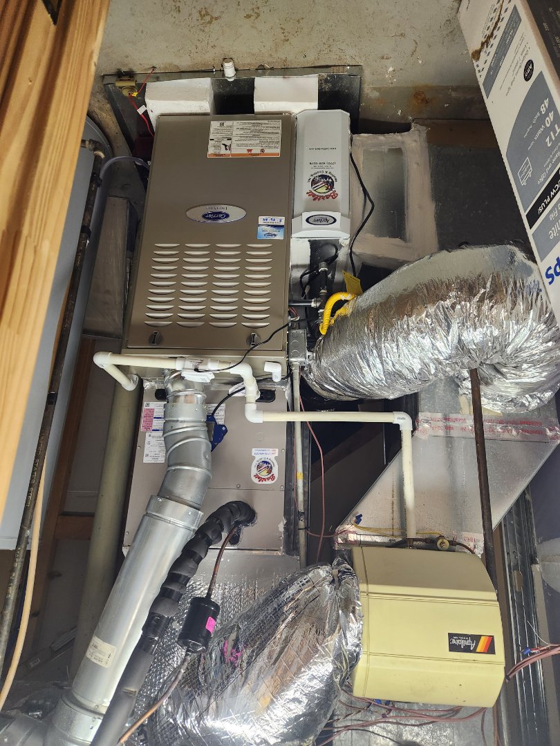 Marietta, GA - installed new Carrier Infinity 5 stage condenser with Infinity 2stage variable speed gas furnace Infinity Mytouch WIFI Thermostat Infinity zone system and Aprilaire media filter 