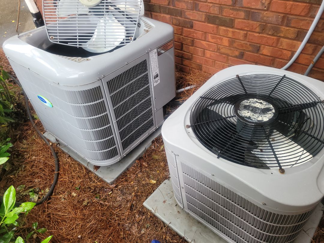 Kennesaw, GA - Performed AC Maintenance on 3 Carrier Condensing Units and removed all debris from bottom of condensing Units.  Kennesaw 