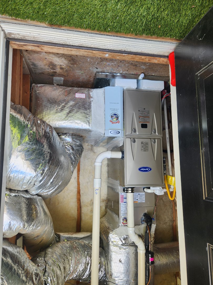 Atlanta, GA - installed new Carrier High Efficiency system and Aprilaire media filter 