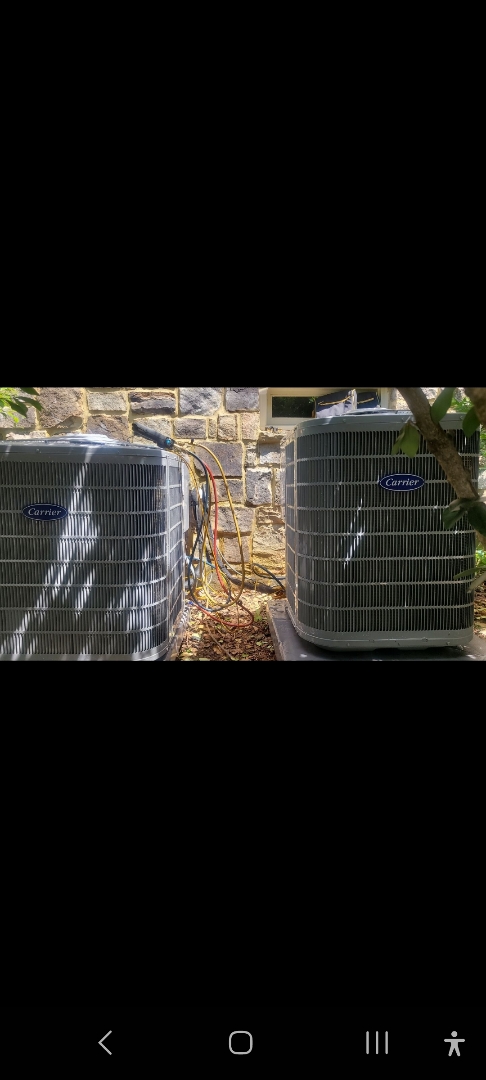 Marietta, GA - Performed AC Maintenance on 2 Carrier Condensing Units and removed all debris from bottom of condensing Units.  Marietta 