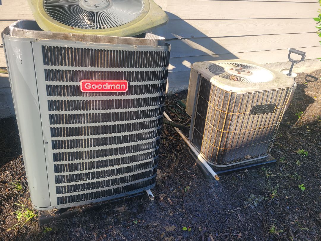 Marietta, GA - Performed AC Maintenance on a Lennox and a Goodman Condensing Units and removed all debris from bottom of condensing Units.  Marietta 