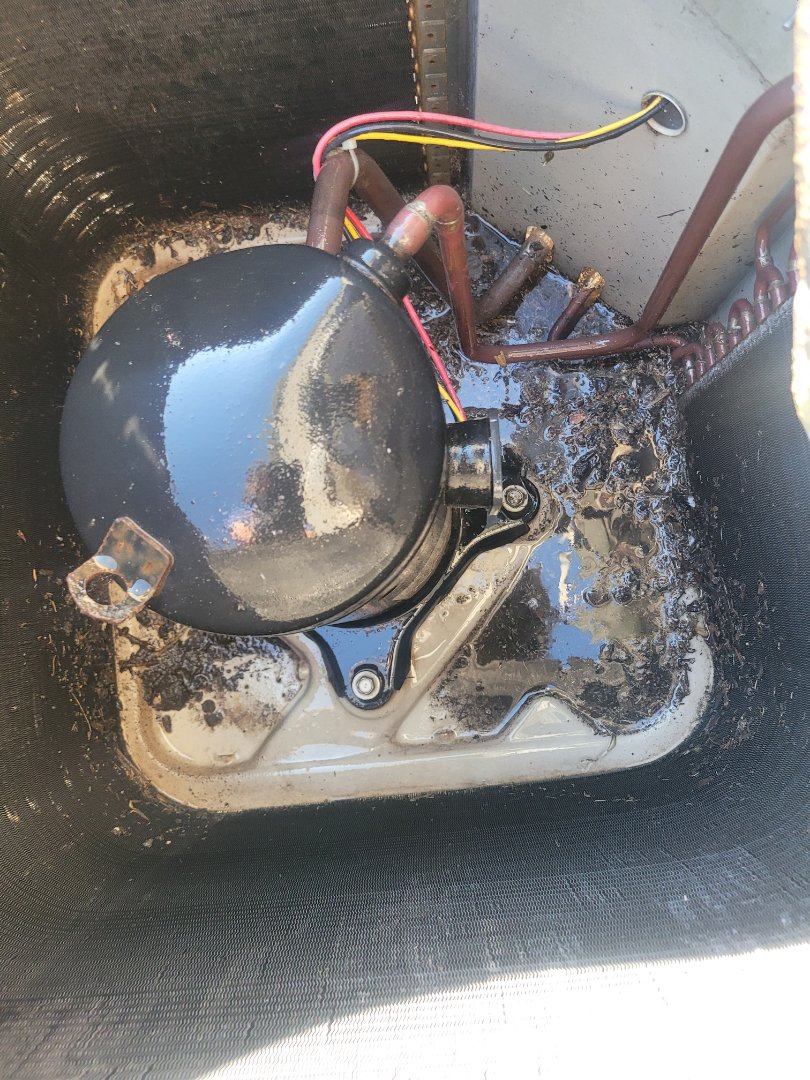 Marietta, GA - Performed AC Maintenance on a Lennox and a Goodman Condensing Units and removed all debris from bottom of condensing Units.  Marietta 