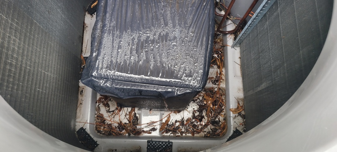 Kennesaw, GA - Performed AC Maintenance on a Carrier and a Amana Condensing Units and removed all debris from bottom of condensing Units.  Kennesaw 