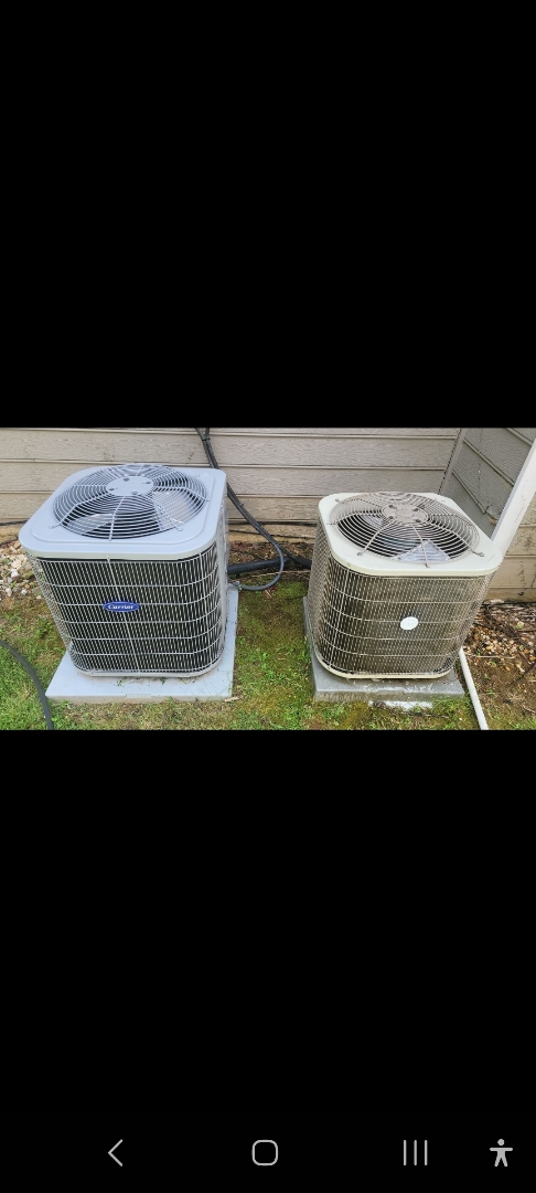Kennesaw, GA - Performed AC Maintenance on a Carrier and a Payne Condensing Units and removed all debris from bottom of condensing Units.  Kennesaw 