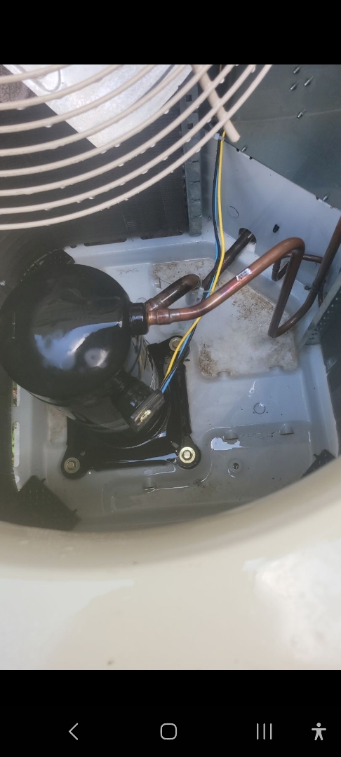 Kennesaw, GA - Performed AC Maintenance on a Rheem Condensing Unit and removed all debris from bottom of condensing unit.  