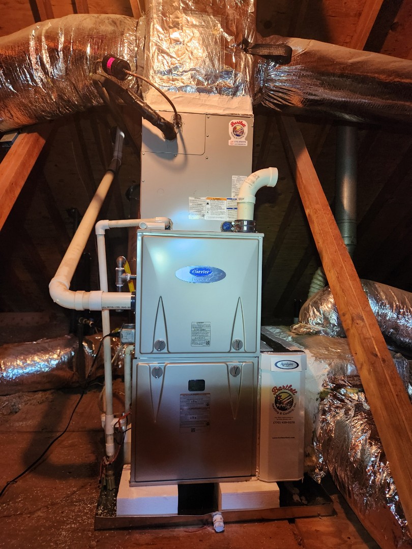 Atlanta, GA - Installed new Carrier Infinity high efficiency system with Carrier Infinity Mytouch WIFI Thermostat and Aprilaire media filter 