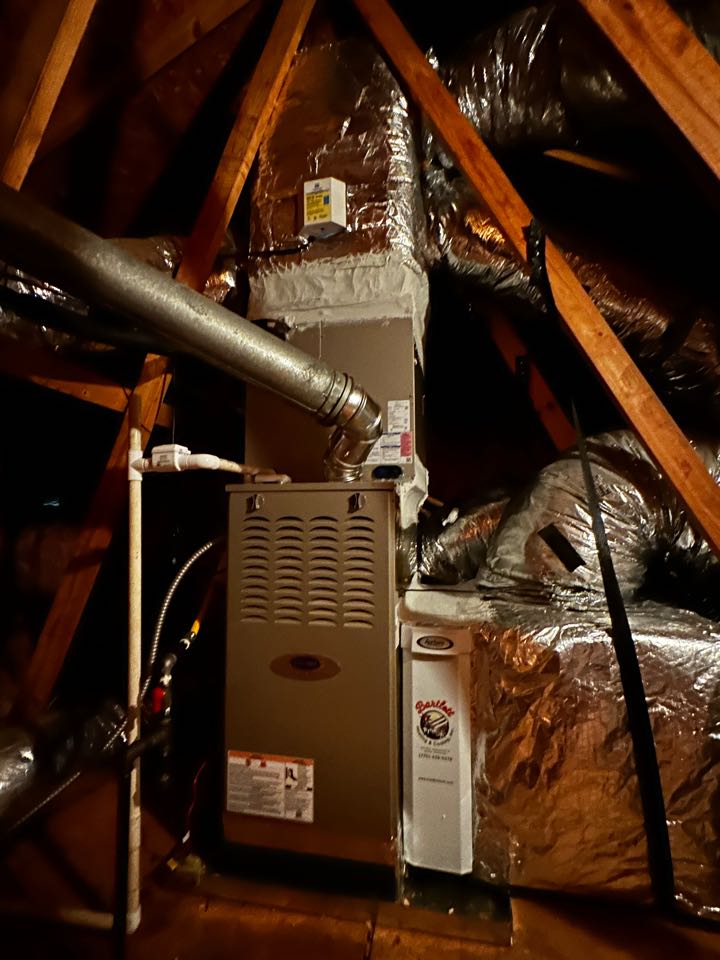 Marietta, GA - Installed new carrier full infinity system with carrier infinity thermostat. Installed new Aprilaire filter rack. Replaced both supply and return plenums, and reconnected all the duct work. Installed new I wave air purifier and moved the old UV over to the new supply plenum. Charged system with 410A refrigerant and checked pressures. Fired up the heat and set gas pressures. System is working as needed. 