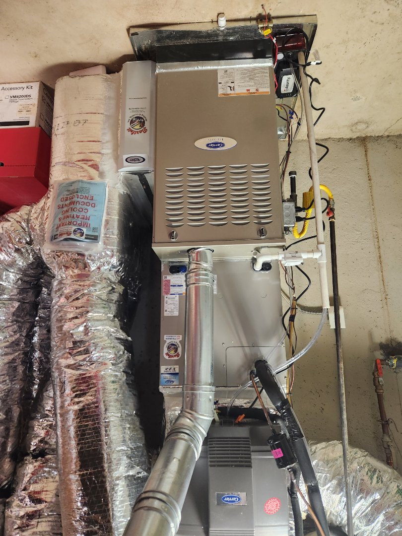 Marietta, GA - Installed 3 new Carrier High Efficiency systems with new Wi-Fi Thermostats Aprilaire media filters and 2 new Carrier furnaces 