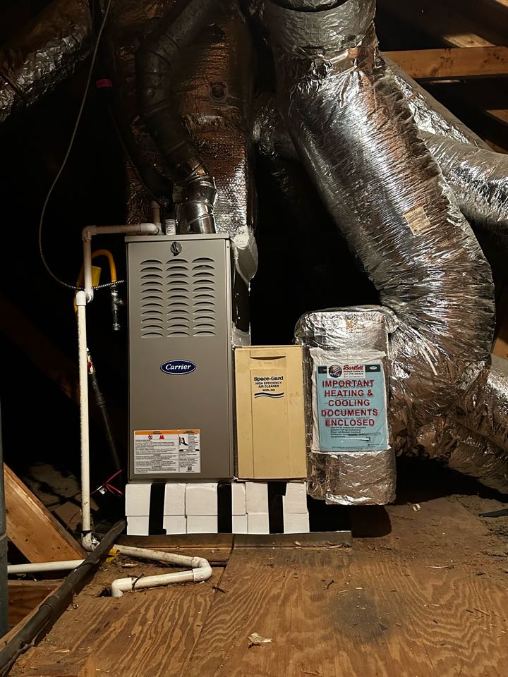 Marietta, GA - Replaced existing gas furnace with carrier comfort series 80% 70k BTU furnace. Set gas pressures and checked cooling. System is working as needed. 