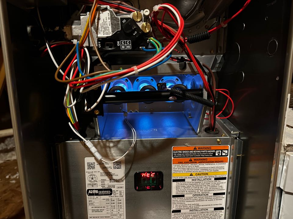 Marietta, GA - Installed new full carrier infinity system with the infinity My Touch thermostat. Installed new Aprilaire 1410 filter rack. Replaced both return and supply plenums. Upsized return duct to tenant room from 10 to 12 inch. Moved I wave over from old furnace to new. Pressure tested and charged with 410A refrigerant. Fired up in heat. Checked drainage and safety’s. System is working as needed. 