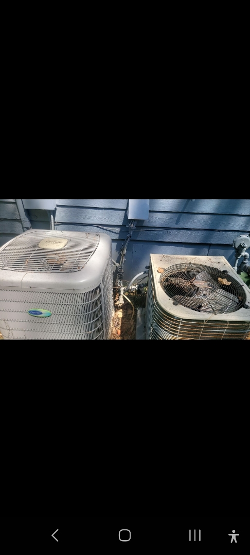 Marietta, GA - Performed AC Maintenance on a Carrier and a Lennox Condensing Units and removed all debris from bottom of condensing Units.  Marietta 