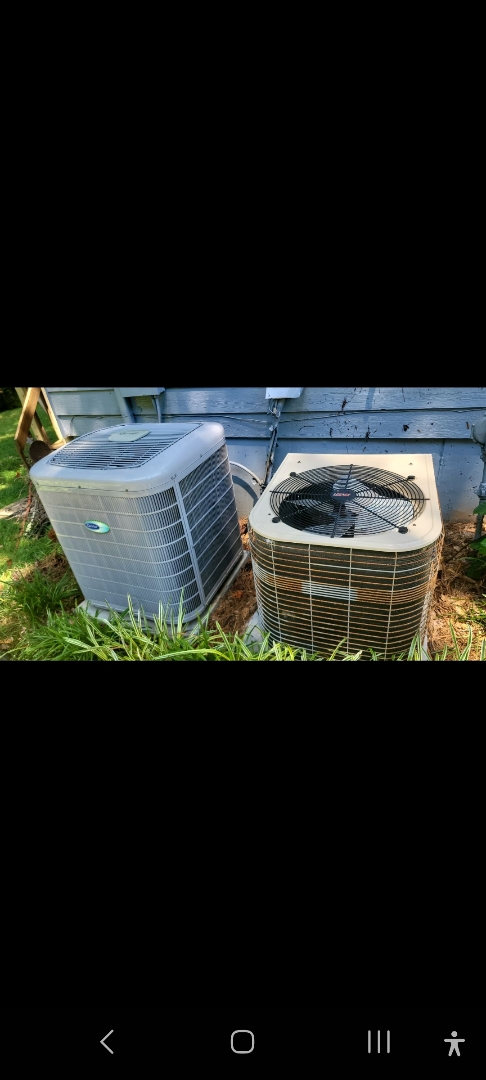 Marietta, GA - Performed AC Maintenance on a Carrier and a Lennox Condensing Units and removed all debris from bottom of condensing Units.  Marietta 