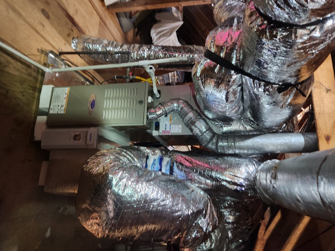 Atlanta, GA - Installed new Carrier Infinity high efficiency system with Carrier Infinity Mytouch WIFI Thermostat and Aprilaire media filter and Carrier Humidifier 