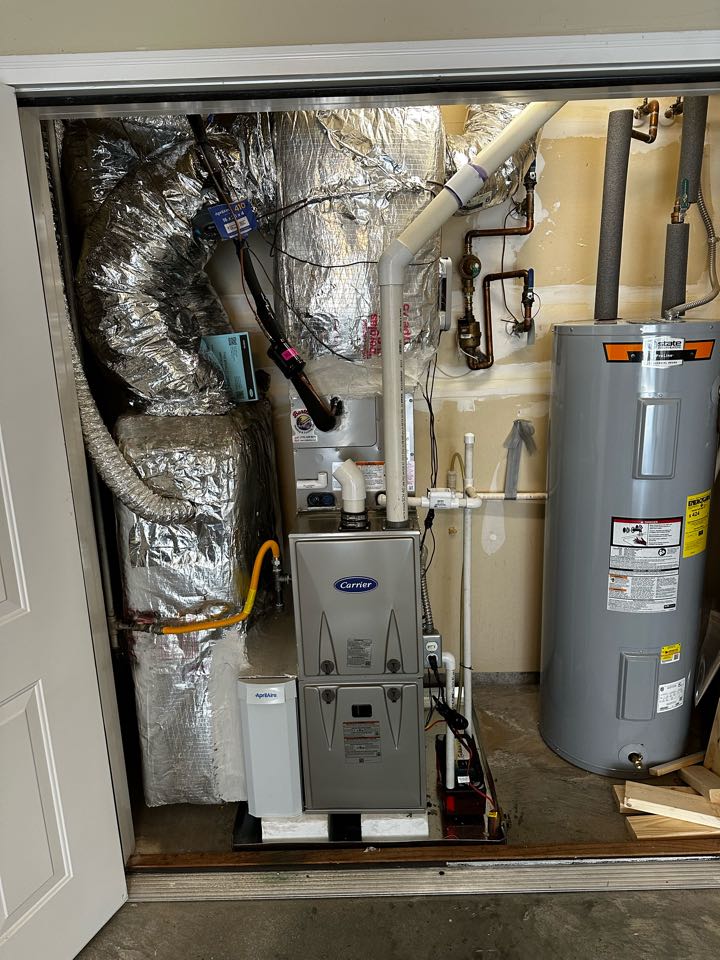 Atlanta, GA - Replaced existing mechanical system serving the main and upstairs. Installed new Aprilaire filter rack. Replaced bypass damper with new mechanical damper. Charged system with 410A refrigerant, tested gas furnace. Checked Delta T in cooling. System is working as needed. Thank you for choosing Bartlett heating and cooling. 