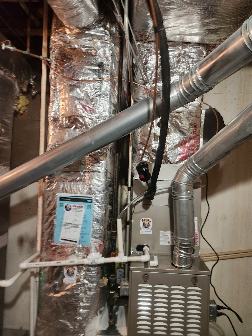 Atlanta, GA - installed new Carrier High Efficiency system with Aprilaire media filter and Ecobee Wifi Thermostat 