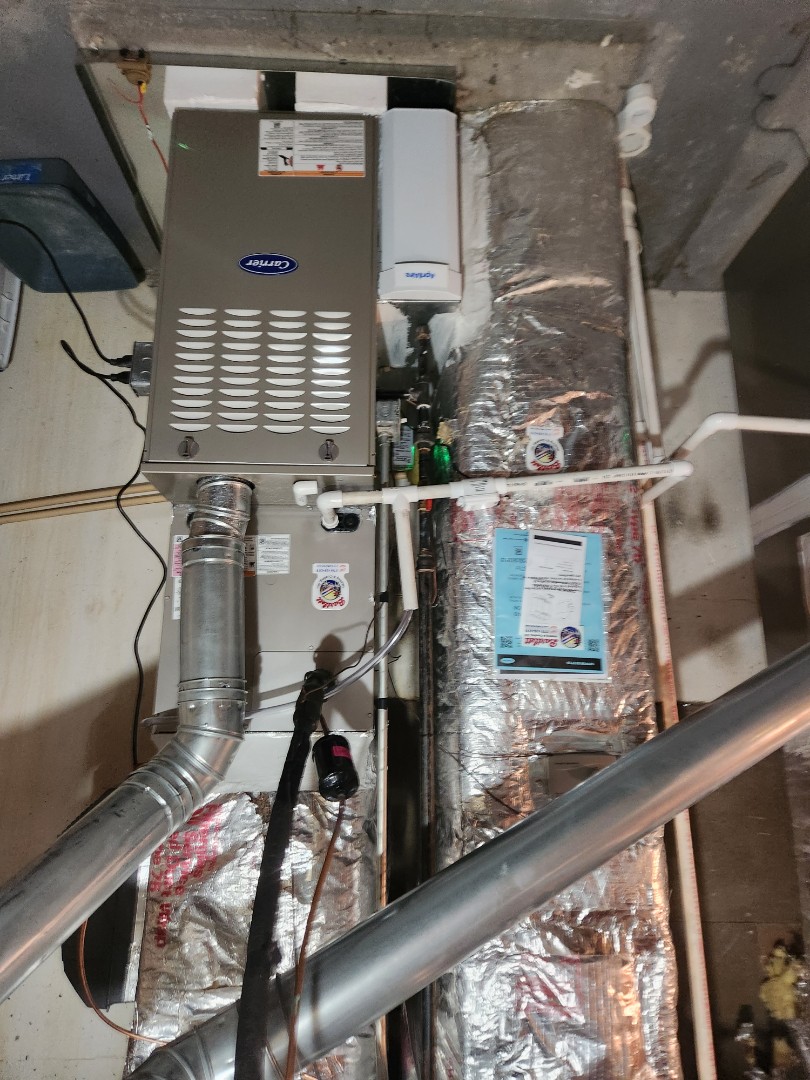 Atlanta, GA - installed new Carrier High Efficiency system with Aprilaire media filter and Ecobee Wifi Thermostat 