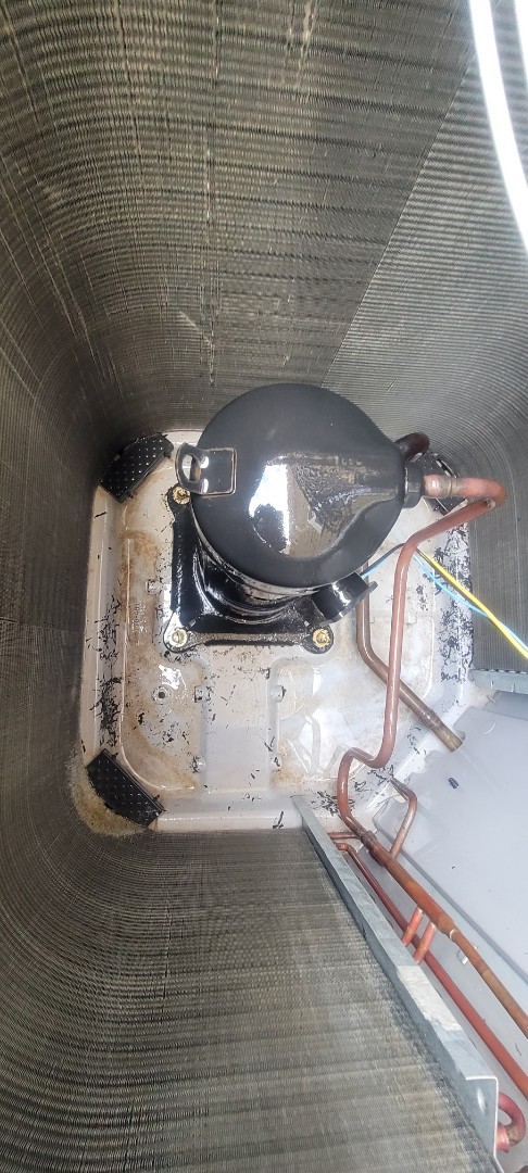 Marietta, GA - Performed AC Maintenance on a Carrier and a Lennox Condensing Units and removed all debris from bottom of condensing Units.  Marietta 