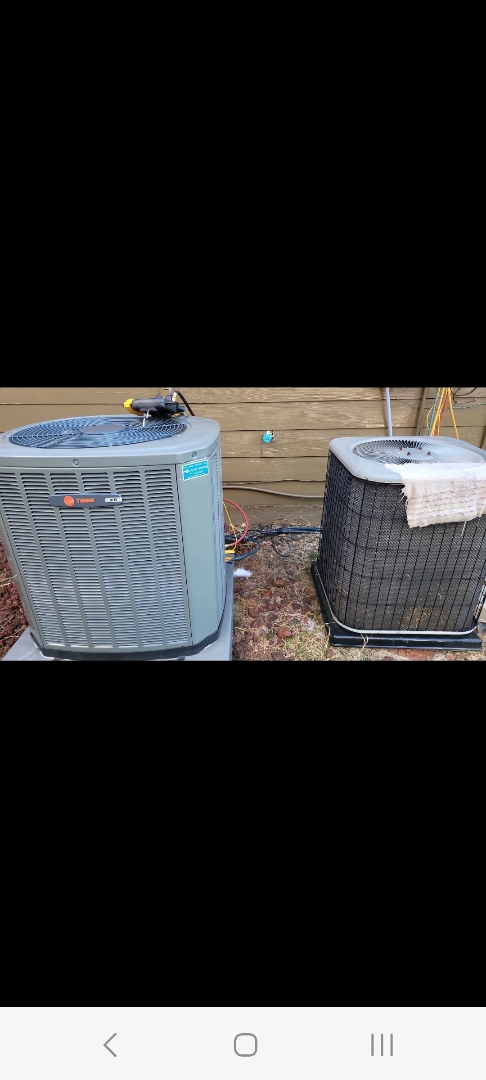 Marietta, GA - Performed AC Maintenance on a Trane and a Lennox Condensing Units and removed all debris from bottom of condensing Units.  Marietta 