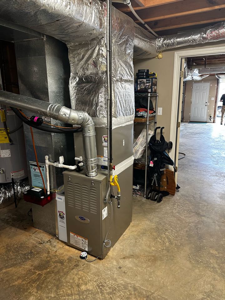 Smyrna, GA - Replaced existing mechanical system with new Carrier Infinity Furnace Air Conditioner and matching Evaporator Coil. Installed new Aprilaire filter rack. Charged air conditioner with 410A refrigerant and checked delta T. System would not start in heat. Payment was not collected. Tech will be out later in the week to diagnose heat. 