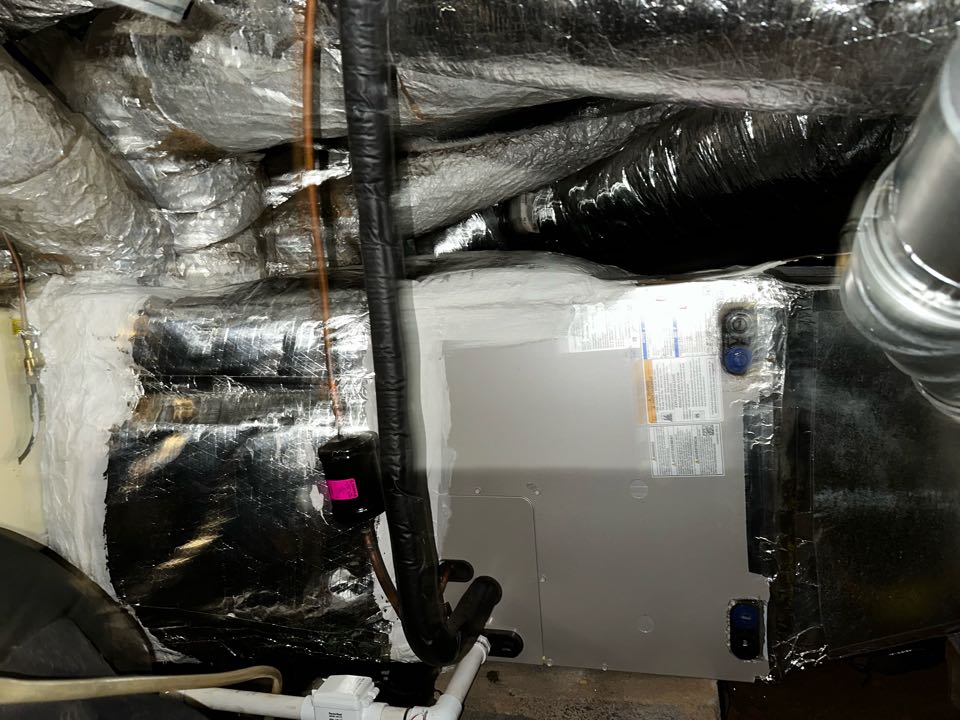 Smyrna, GA - Replaced existing mechanical system located horizontally in the crawl space with new Carrier Infinity furnace. New carrier Puron condenser with matching evaporator coil. Installed new Aprilaire filter rack. Charged air conditioner with 410A refrigerant and checked pressures. Fired up heat and diagnosed bad rollout switch. Bypassed the switch for now. Will have service tech come to repair it. Everything is working as neeeded. Thank you for choosing Bartlett Heating and Cooling. 
