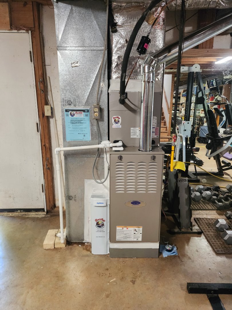 Smyrna, GA - Installed new Carrier Infinity high efficiency system with Carrier Infinity Mytouch WIFI Thermostat and Aprilaire media filter 
