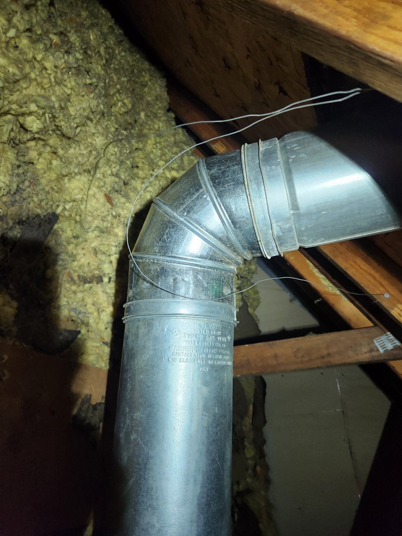 Smyrna, GA - replaced 2 broken double wall elbows in attic