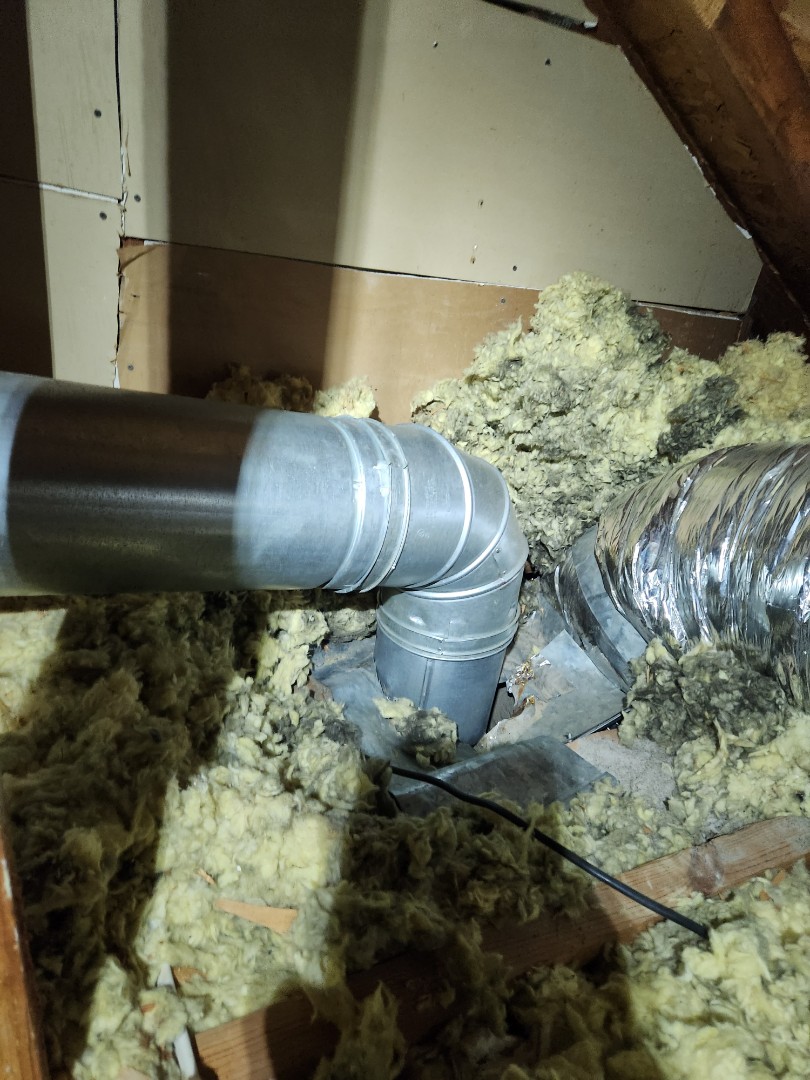 Smyrna, GA - replaced 2 broken double wall elbows in attic