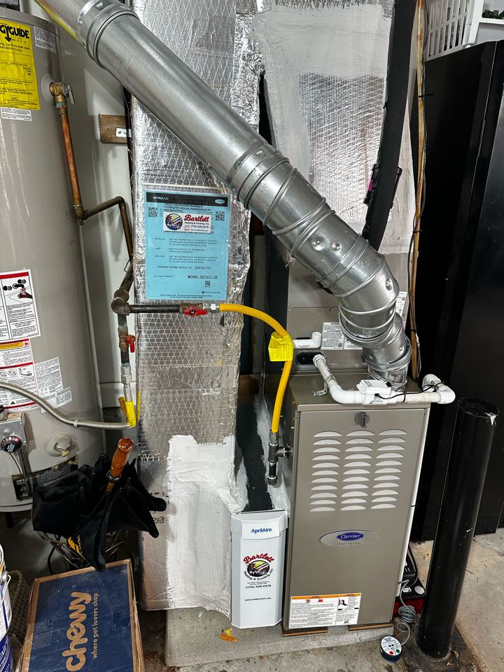 Atlanta, GA - Replaced existing mechanical system serving the main floor. Installed new Aprilaire media cabinet. Installed new Ecobee thermostat. Set gas pressures and tested AC. System is working as needed. Thank you for choosing Bartlett Heating and Cooling. 