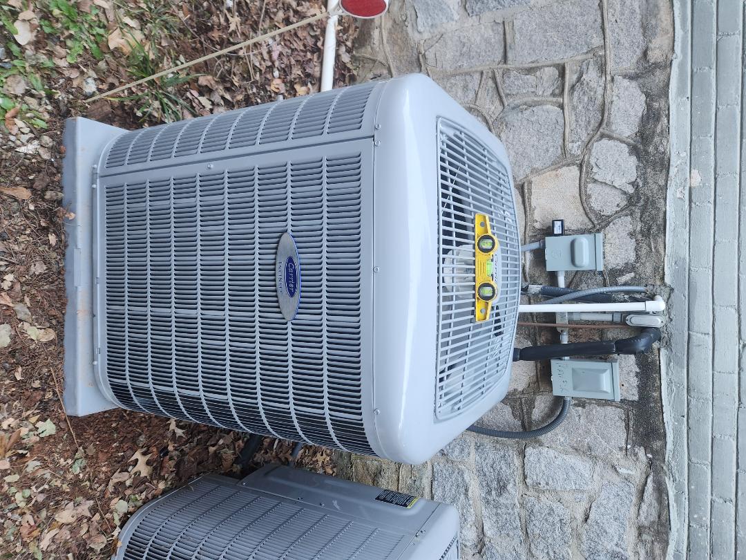 Atlanta, GA - Installed new Carrier Infinity high efficiency Heatpump system with Carrier Infinity Mytouch WIFI Thermostat and Aprilaire media filter 