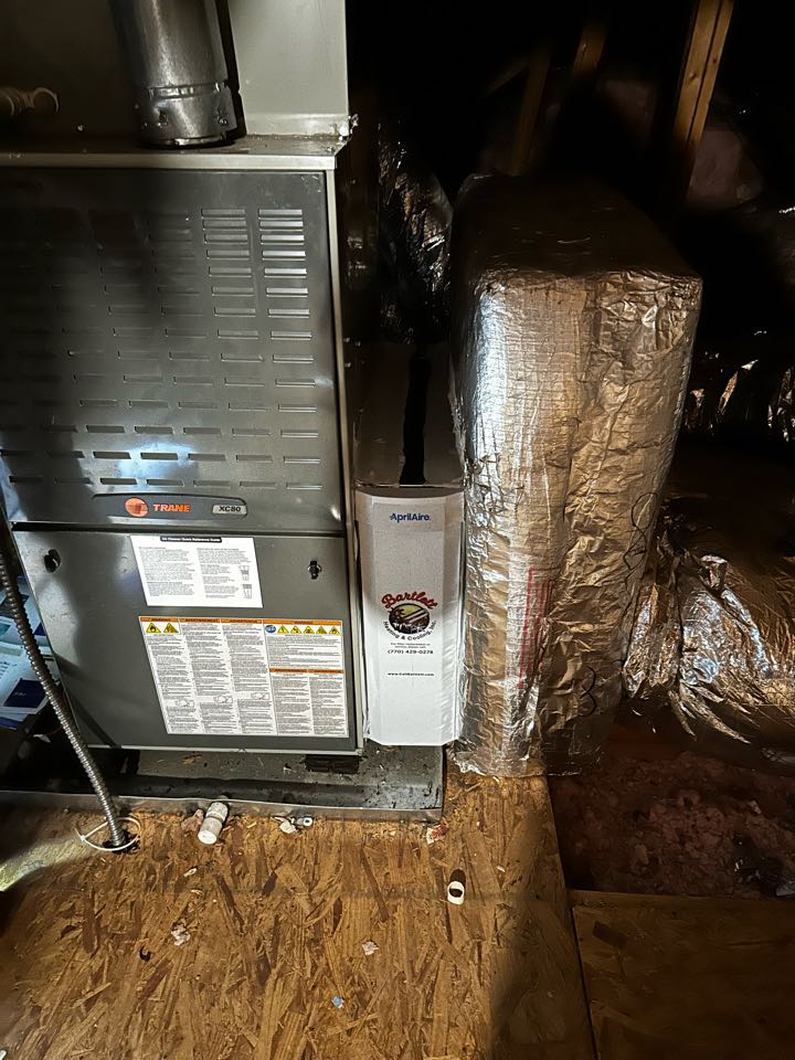 Smyrna, GA - Replaced air cleaners for the upstairs and main floor systems with new Aprilaire 210, and 410 filter racks. Sealed to furnace and plenums, and ensured heat is working. Everything is working as needed. Thank you for choosing Bartlett Heating and Cooling. 