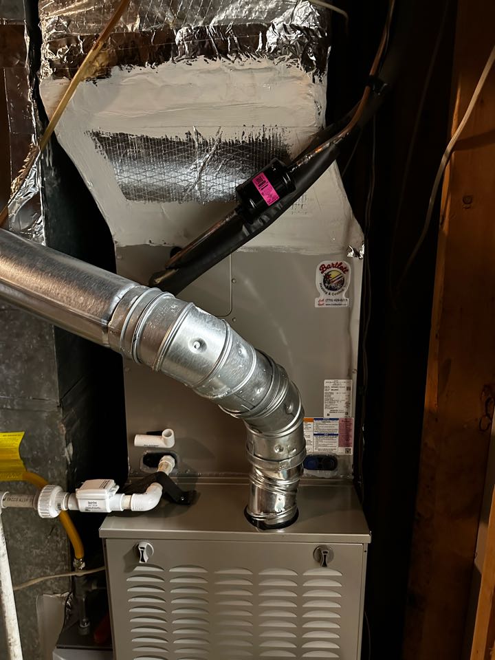 Smyrna, GA - Finished up work from Saturday. Installed new Infinity air conditioner and Infinity thermostat. Set up WiFi and Carrier Home app. Charged air conditioner with 410A refrigerant and checked pressures. System is working as needed. Thank you for choosing Bartlett Heating and Cooling. 