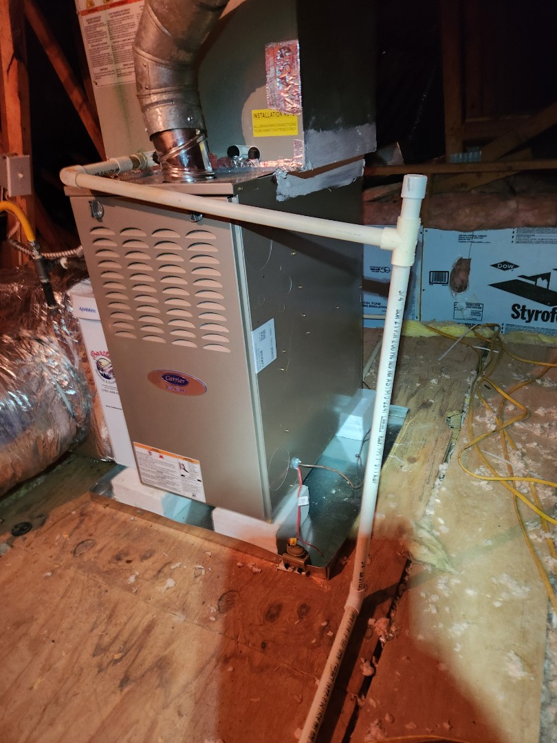 Dallas, GA - Installed new Carrier High Efficiency gas furnace with Aprilaire media filter 