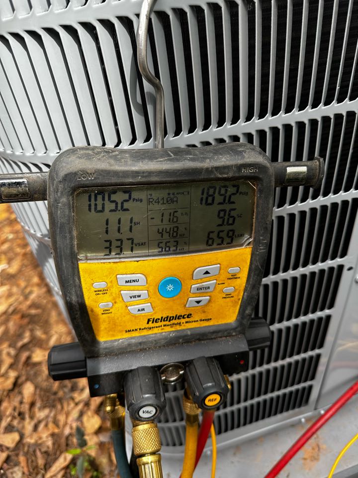 Marietta, GA - Replaced existing cooling system with new 2 ton Puron condenser and matching evaporator coil. Installed Nu Shield air cleaner. Replaced condensate pump. Replaced disconnect and added surge protector. Pressure tested and charged air conditioner. Checked heat. System is working as needed. Thank you for choosing Bartlett Heating and Cooling. 