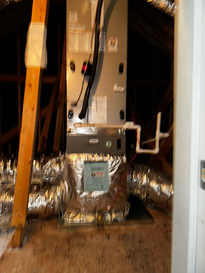 Smyrna, GA - Replaced existing mechanical system serving 2nd and 3rd floors. Replaced support plenum. Installed surge protector on outdoor unit. Installed new Ecobee thermostat. Cut in a 10 inch return.  Pressure tested and charged heat pump. Tested system in heat and cool. System is working as needed. Thank you for choosing Bartlett Heating and Cooling. 
