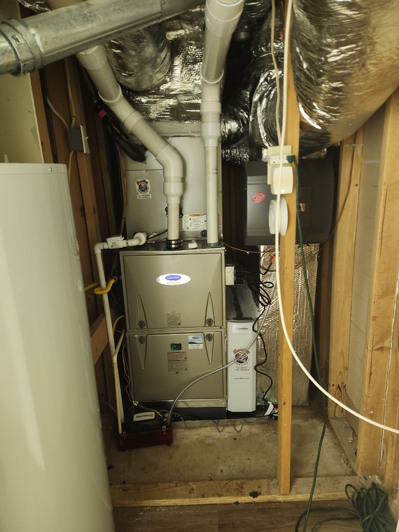 Marietta, GA - Installed new Carrier Infinity high efficiency system with Carrier Infinity 2stage variable speed gas furnace Infinity Mytouch WIFI Thermostat Carrier Infinity 5 stage condenser and Carrier fan powered Humidifier and Aprilaire media filter 
