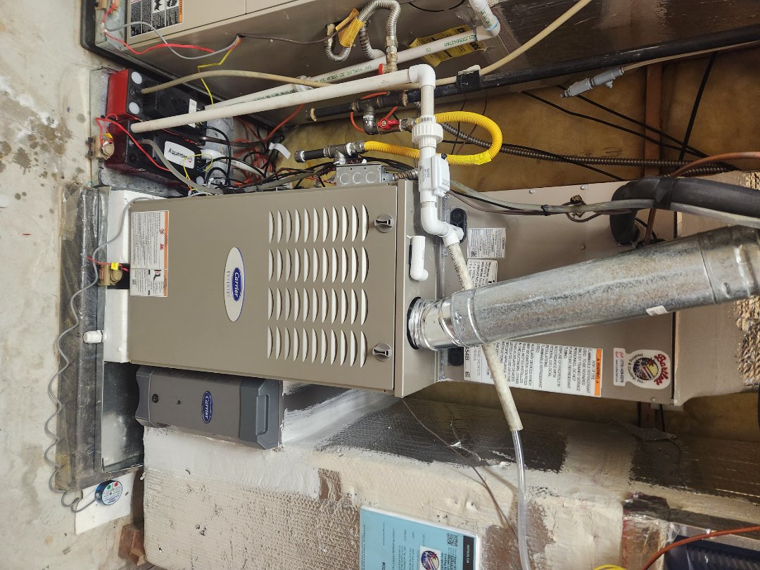 Smyrna, GA - Installed new Carrier Infinity high efficiency condenser with Carrier Infinity 2stage variable speed gas furnace Infinity Mytouch WIFI Thermostat and Carrier electronic air cleaner 