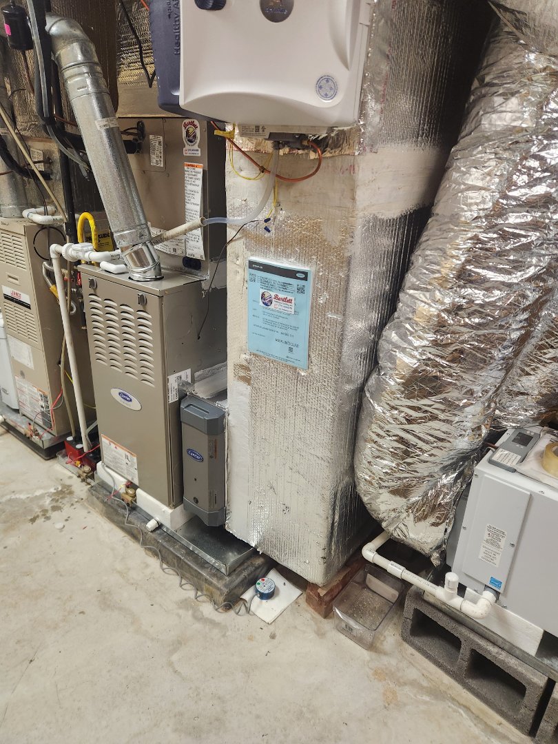 Smyrna, GA - Installed new Carrier Infinity high efficiency condenser with Carrier Infinity 2stage variable speed gas furnace Infinity Mytouch WIFI Thermostat and Carrier electronic air cleaner 