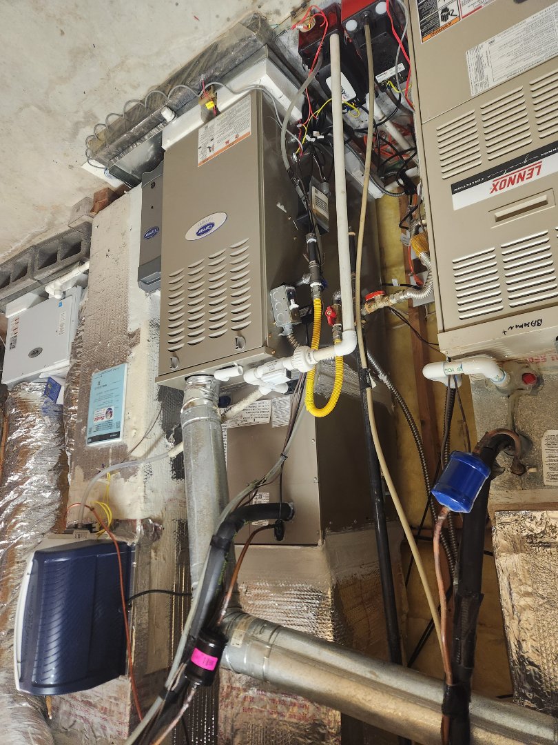Smyrna, GA - Installed new Carrier Infinity high efficiency condenser with Carrier Infinity 2stage variable speed gas furnace Infinity Mytouch WIFI Thermostat and Carrier electronic air cleaner 