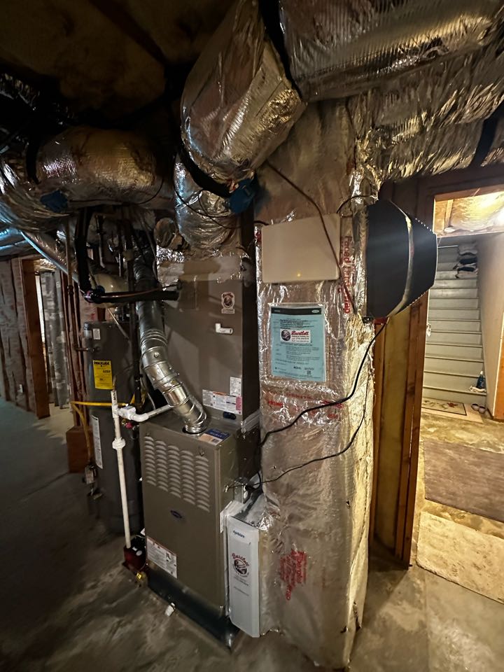 Smyrna, GA - Replaced existing mechanical system serving main and basement. Installed new Carrier Infinity Furnace, Condenser and matching evaporator coil. Replaced zone board. Replaced thermostat and smart sensor. Installed Aprilaire filter rack. Installed new Carrier humidifier. Set gas pressures and charged air conditioner. System is working as needed. Thank you for choosing Bartlett Heating and Cooling. 