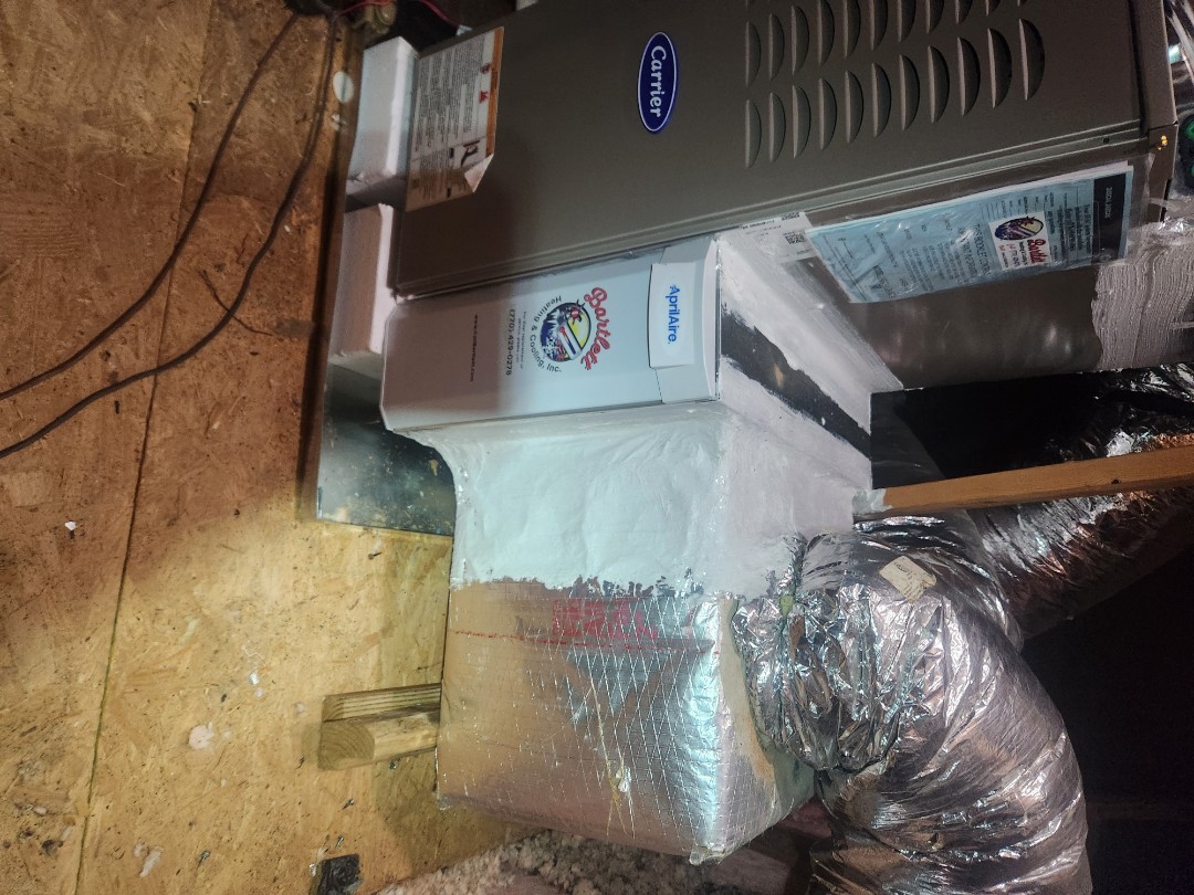 Smyrna, GA - Installed new Carrier High Efficiency gas furnace Carrier condenser with Aprilaire media filter 