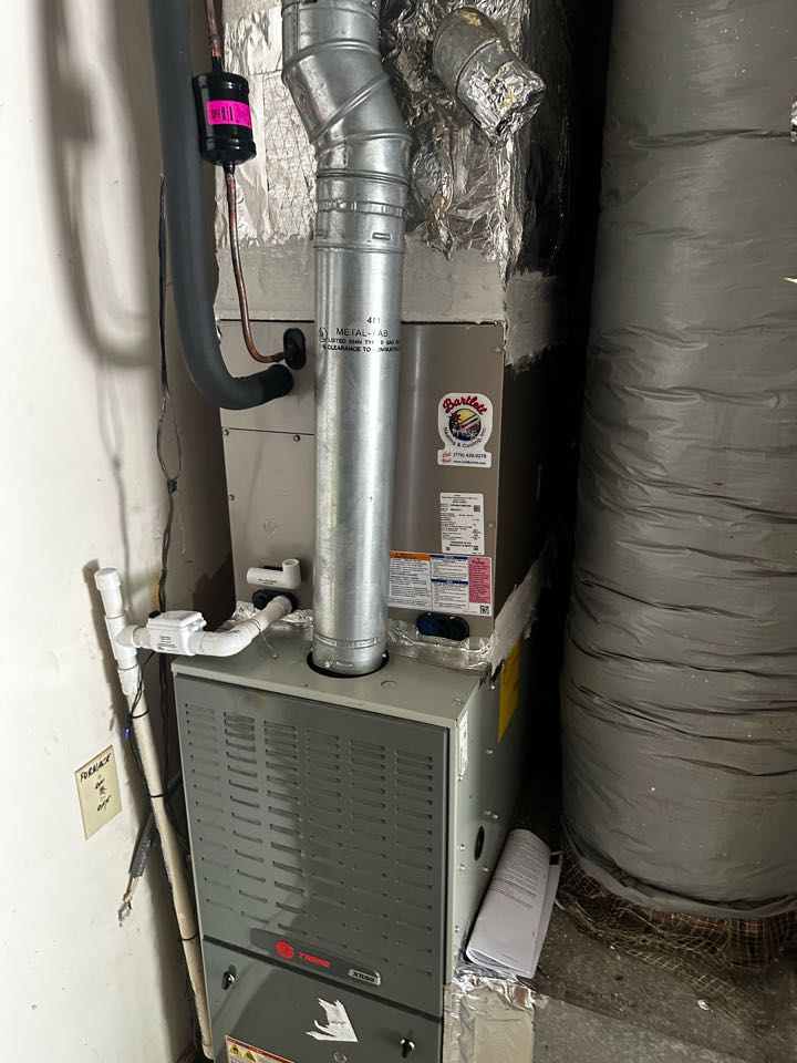 Marietta, GA - Replaced existing cooling system with new Carrier condenser and matching evaporator coil. Sealed connections and cleared drain line. Pressure tested and charged air conditioner. Checked Delta T. System is cooling as needed. Thank you for choosing Bartlett Heating and Cooling. 