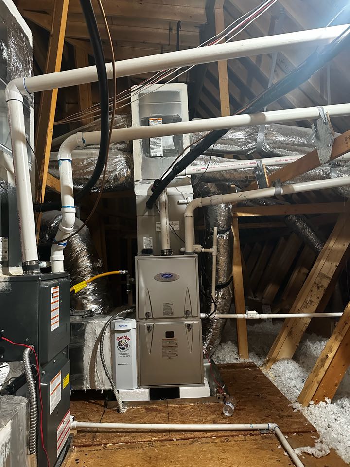 Atlanta, GA - Replaced existing mechanical system serving the master bedroom. Installed new Aprilaire filter rack. Replaced external drain with a new 3/4 pvc internal drain to plumbing stack. Diagnosed bad thermostat and replaced with Emerson. Set gas pressures and charged air conditioner. System is working as needed. Thank you for choosing Bartlett Heating and Cooling. 