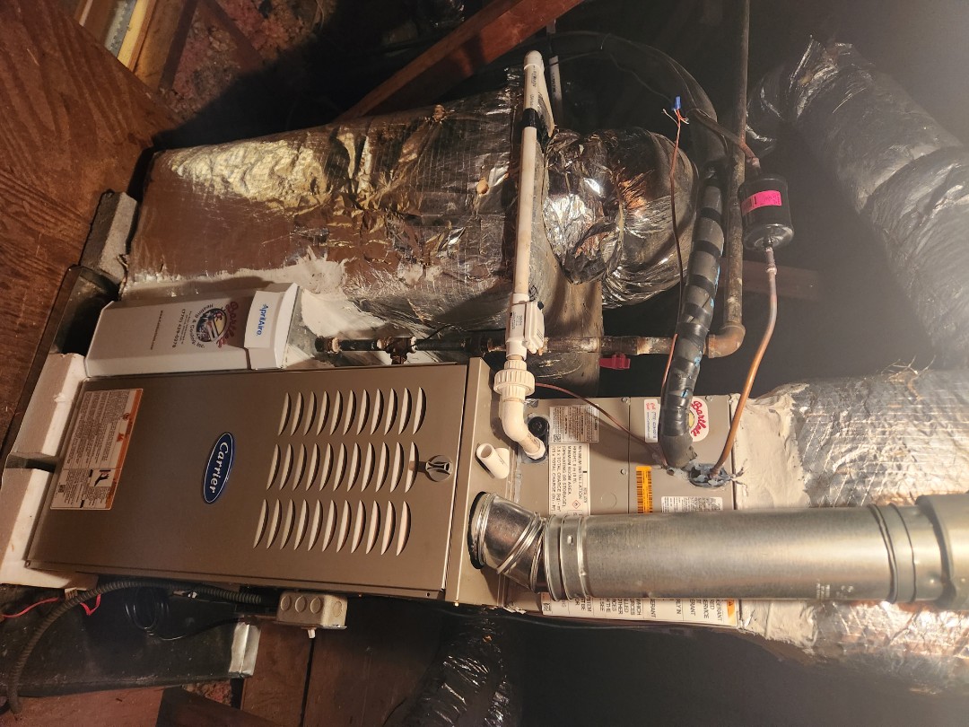 Atlanta, GA - Installed new Carrier High Efficiency 2stage variable speed gas furnace Carrier condenser Ecobee wifi Thermostat and Aprilaire media filter 